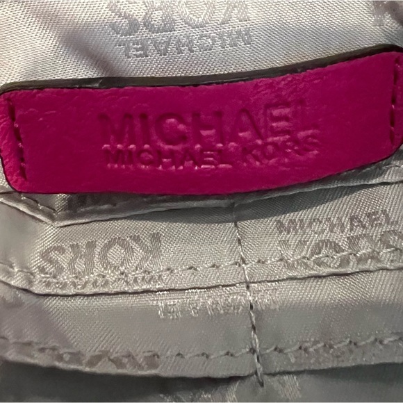 MICHAEL KORS Jet Set Chain Leather Flap Shoulder Bag Raspberry - Picture 11 of 11